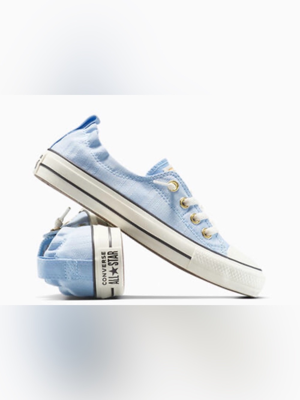 Converse Light Blue Low-Top Canvas Sneakers - Picture 7 of 13